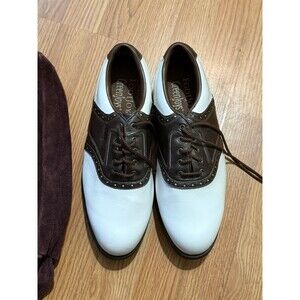 Footjoy Greenjoys Men's Brown & White Golf Sneaker Shoes 45581 Size 11.5W W/bag